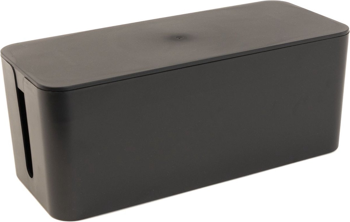 Intirilife Kabelbox in Zwart - 32.1 x 13.6 x 12.7 cm - Kabelbeheer box, organizer om kabels en stekkerdozen te verbergen