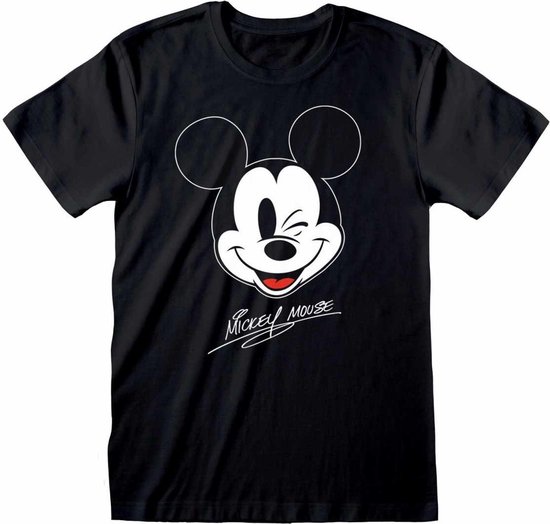 Mickey Mouse Mickey Face Heren T-shirt - zwart - XL