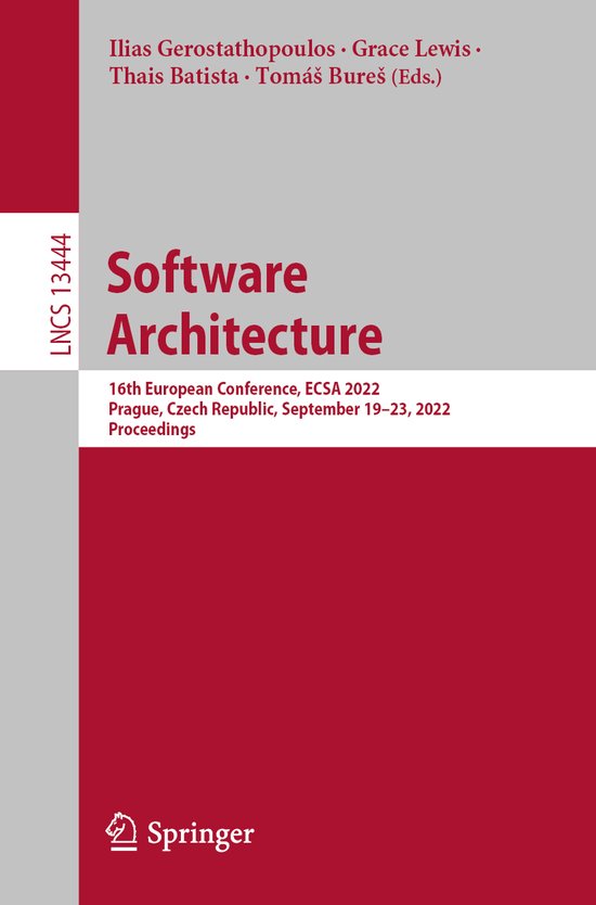 Lecture Notes in Computer Science13444- Software Architectur ... - cover