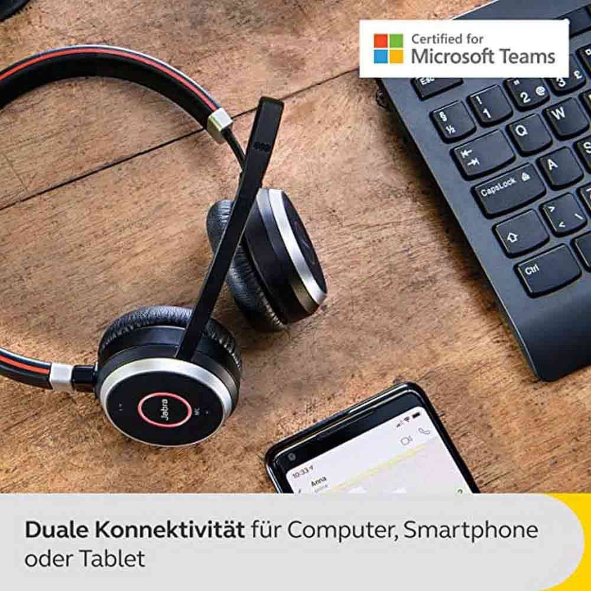 Jabra Evolve 65 - professionele kantoor headset met 12 uur batterij thumbnail 4