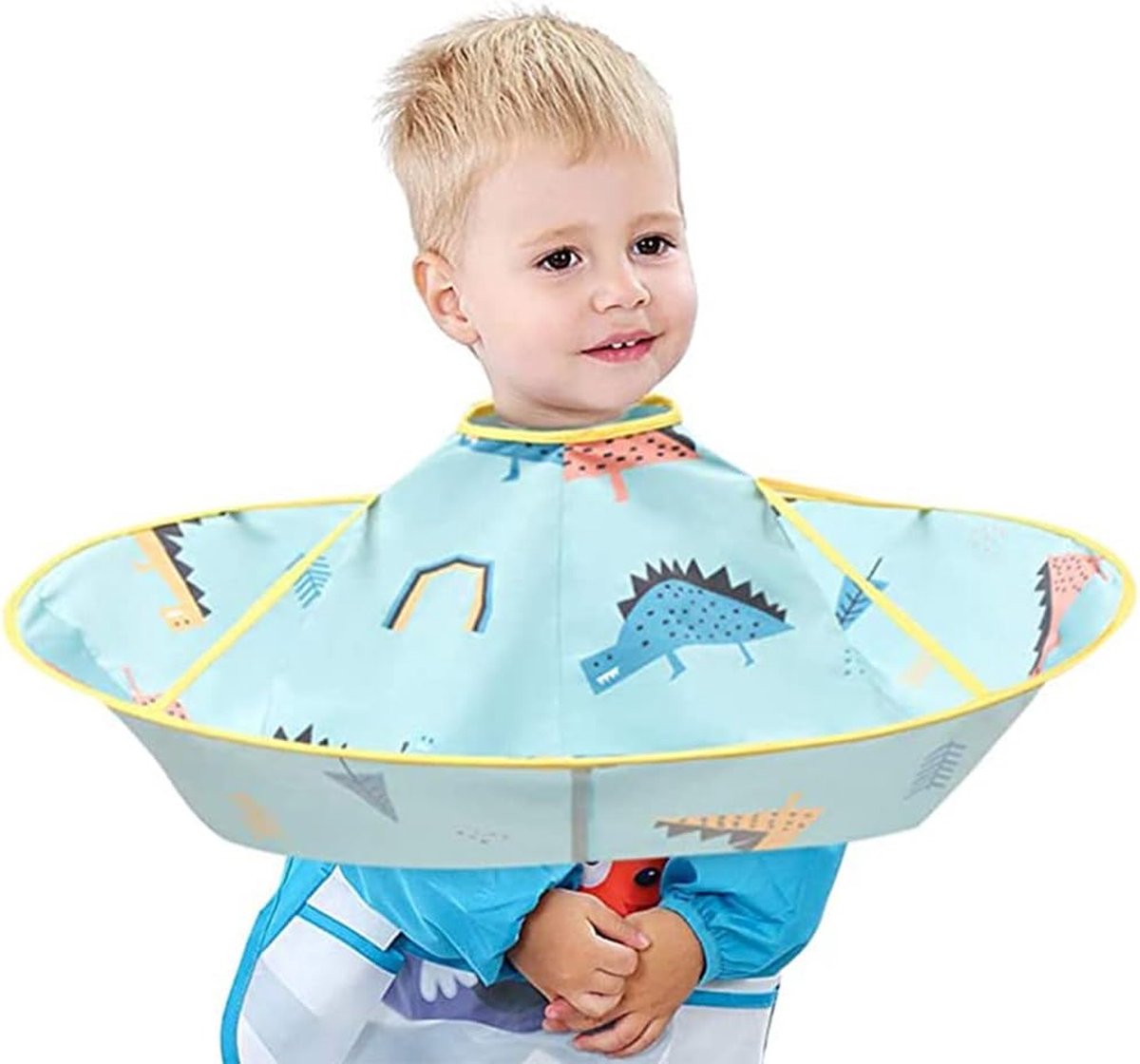 Kapperscape voor kinderen, haarsnijcape, paraplu voor kinderen, waterdichte kapperscape voor kinderen, met verstelbare klittenbandsluiting, voor thuis, salon-accessoires, blauw, A