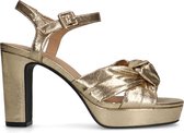 Manfield - Dames - Goudkleurige sandalen met hak - Maat 37
