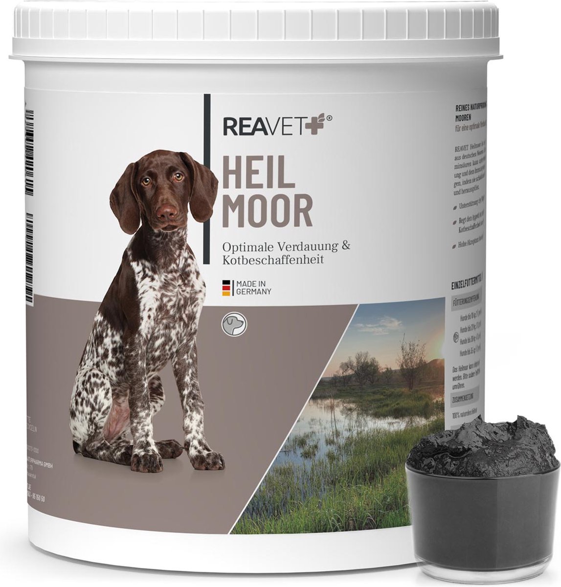 ReaVET - Heilmoor voor Honden - Ondersteuning van het maagdarmstelsel - Puur natuurproduct - 1300g