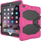 Tablet Hoes Geschikt voor: iPad Air 1 / iPad Air 2 / iPad 9.7 inch（2017/2018) Shockproof Proof Extreme Army Military Heavy Duty Kickstand Cover Case - roze
