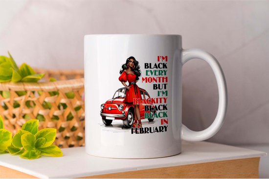 Mok I'm Black Every month - BlackHistory - Gift - Cadeau - BlackHistoryMonth - African - BHM - ZwarteGeschiedenis - ZwarteGeschiedenisMaand - ZwarteExcellentie