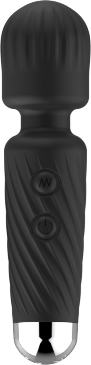 Goedkoopste Cupitoys® Wand vibrator met reliëf - 12,5cm - Zwart - 16 standen - Vibrators voor vrouwen en mannen - Sex toys voor vrouwen en mannen