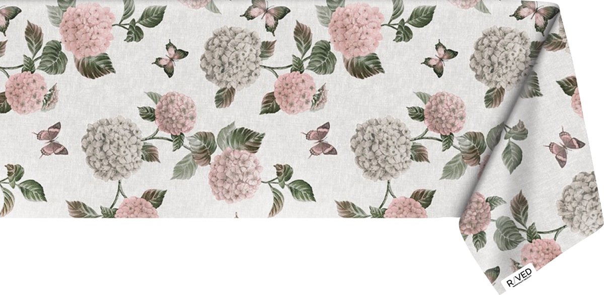 Raved Tafelzeil – 140 cm x 320 cm – Hortensia Roze – PVC – Afwasbaar