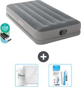 Matelas gonflable Intex - 1 Personne - 99 x 191 x 30 cm - Grijs - Pompe incluse - Hoeslaken et kit de réparation