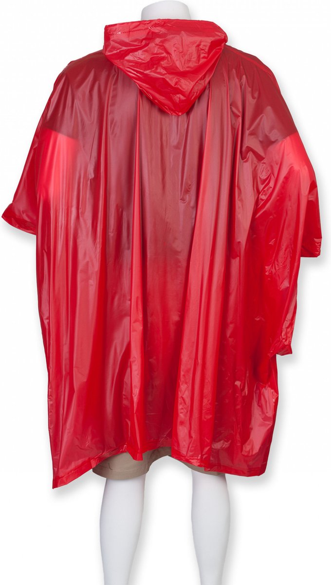 Eenvoudige rode regenponcho
