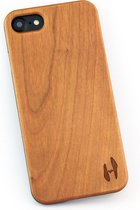 Echt houten hardcase hoesje iPhone SE - kersenhout