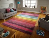 Flycarpets Modern Vloerkleed - Candy - Laagpolig - Gestreept - Multi - 200x290 cm