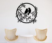BT Home - Vogels muurdecoratie - Wanddecoratie - Zwart - Houten art - Muurdecoratie - Line art - Wall art - Bohemian - Wandborden - Woonkamer