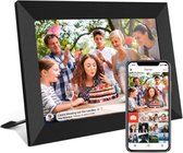Cadre photo numérique avec WiFi et application Frameo - 10,1 pouces - Cadre photo - Écran HD+ - Écran tactile IPS - 16 Go - Zwart
