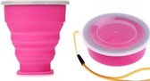 Heble® - Gobelet Pliable avec Couvercle - 200-300ml - Siliconen - Rose
