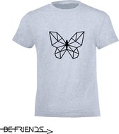 Be Friends T-Shirt - Vlinder - Kinderen - Licht blauw - Maat 2 jaar