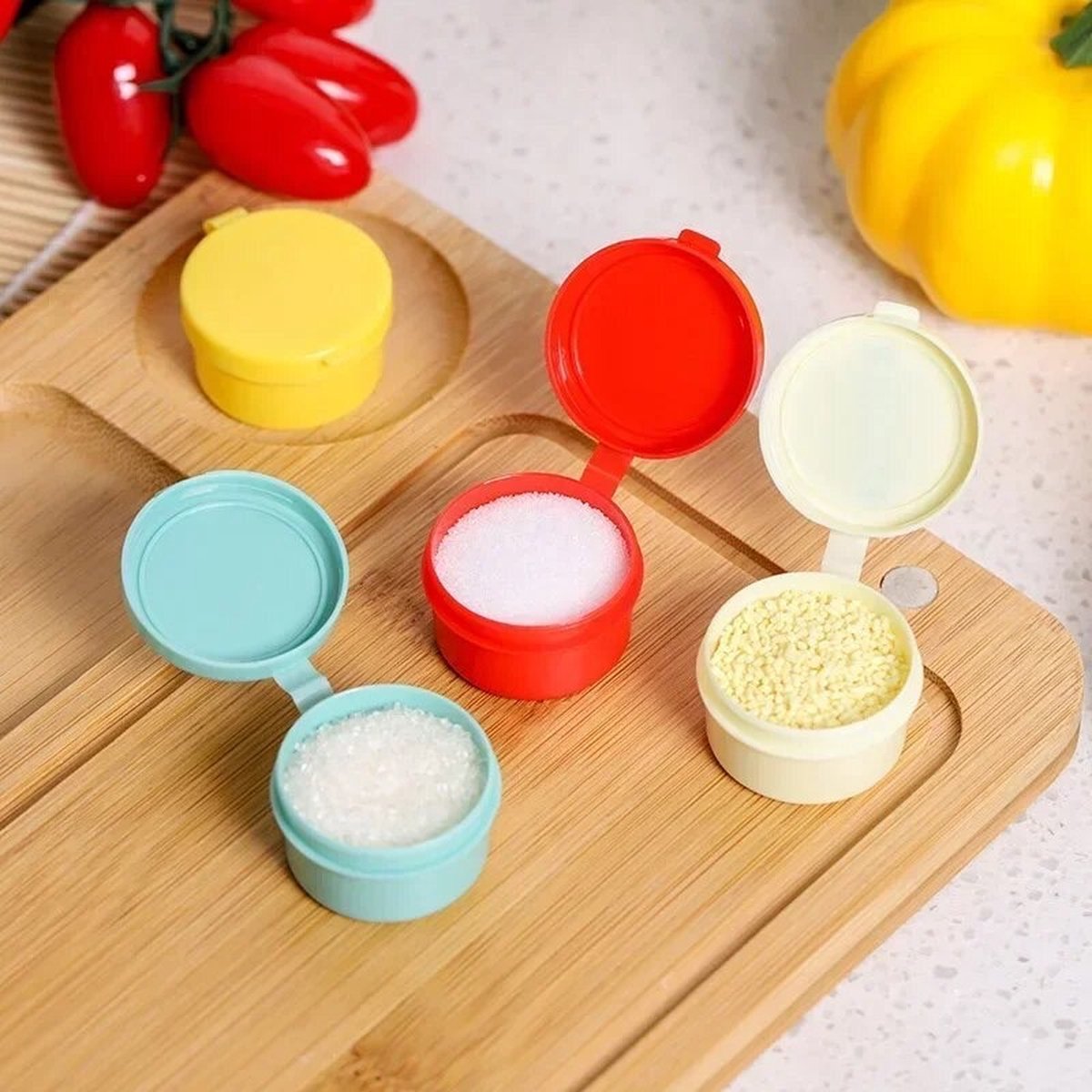 6 stuks 70 ml roestvrijstalen saus- & dressingcontainers met