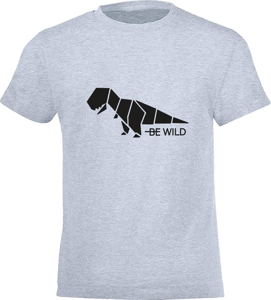 Be Friends T-Shirt - Be wild dino - Kinderen - Licht blauw - Maat 12 jaar