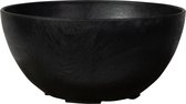 Artstone - Bowl Fiona - 25x12 - Zwart - Bloempot voor binnen en buiten - Milieuvriendelijk - Sterk en licht - Met drainagesysteem
