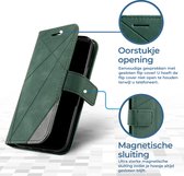 Hoesje geschikt voor iPhone 13 Pro Max - Bookcase - Pasjeshouder - Portemonnee - Patroon - Kunstleer - Groen