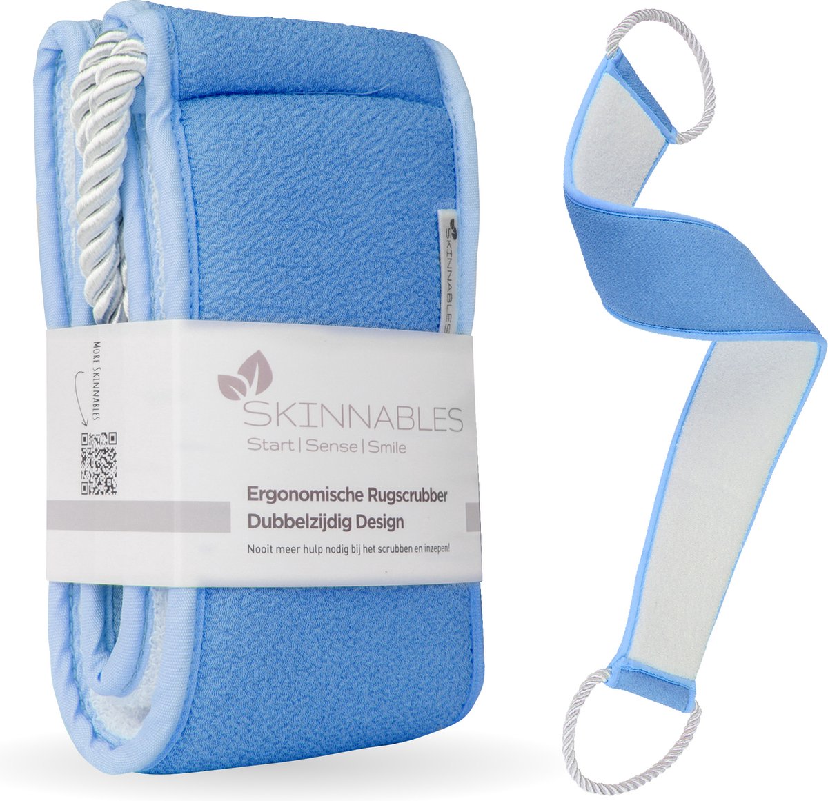 Goedkoopste Skinnables Rug Scrubber - Back Scrubber - Dode Huidcellen Verwijderen - Scrub Handschoen - Blauw