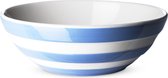 Cornishware Cornish Blue serveerschaal ⌀31cm - ronde aardewerk schaal - blauw wit gestreept servies