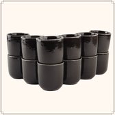 Tasses à Expresso OTIX - Set de 12 - 100 ml - Sans Oreille - Zwart - Grès