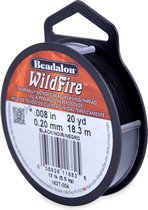 Beadalon Wildfire Rijgdraad Zwart - 18,3 m - 0,2 mm - sieraden maken - rijgdraad