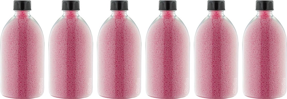 Goedkoopste Badkaviaar Rozen - 400 gram - Fles met zwarte dop - set van 6 stuks - bad parels voor in bad