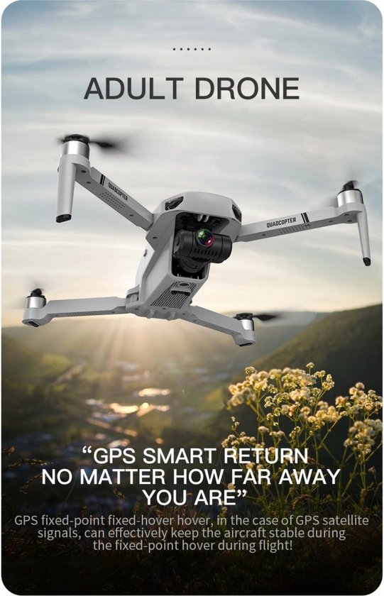 LUXWALLET Libra4 Pro – Drone Quadcopter FPV - 25,2Km/h – GPS WiFI 1,2 KM – Cardan 2 Axes - HD Camera - Oranje