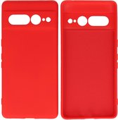 Hoesje Geschikt voor Google Pixel 7 Pro - Fashion Telefoonhoesje Backcover - Siliconen Hoesje - Rood