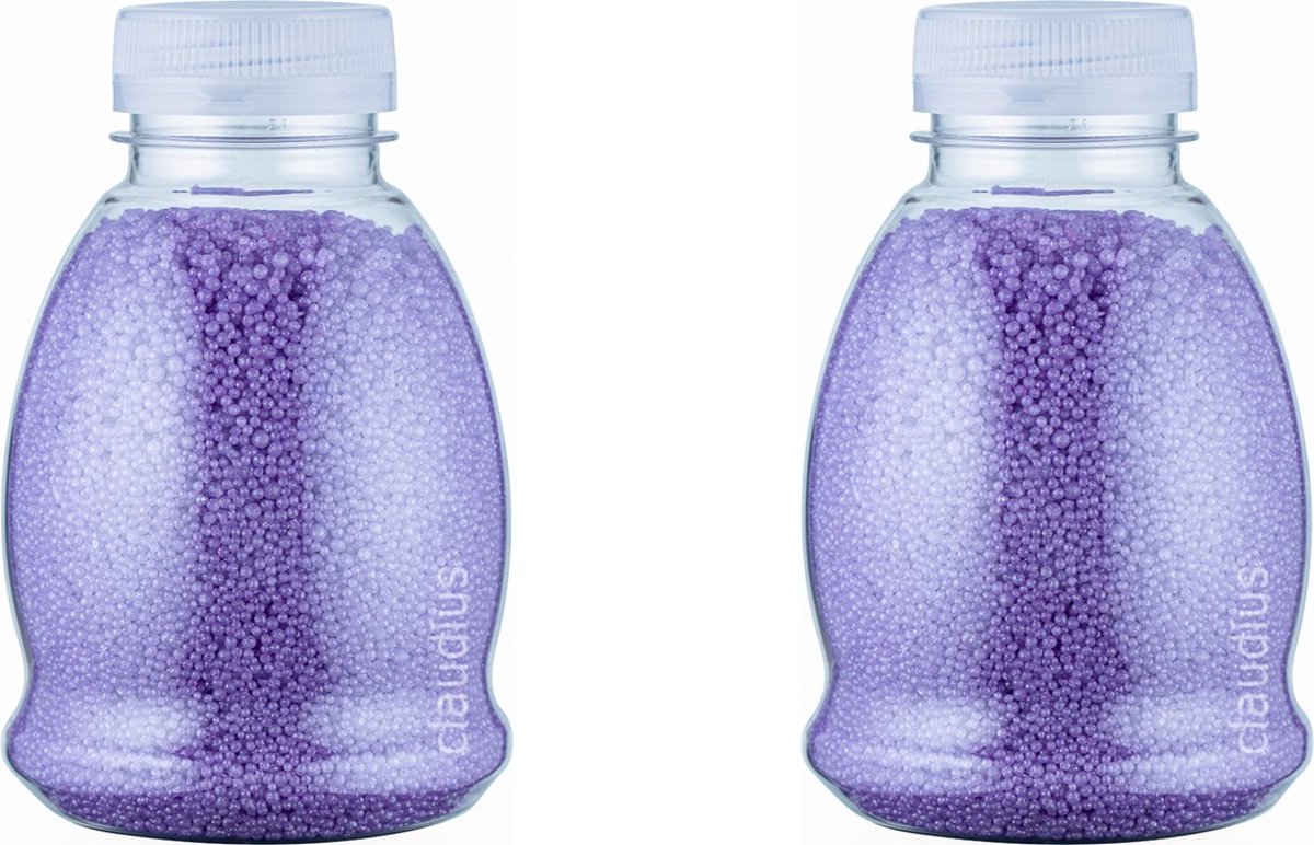 Goedkoopste Badkaviaar Lavendel - 225 gram - Fles met witte dop - set van 2 stuks - bad parels voor in bad