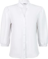 Zoso Blouse Dylan Travel Fancy Blouse 242 0016 White Dames Maat - XL