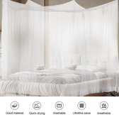 Klamboe tweepersoonsbed, groot muggennet, anti-muggen, fijnmazig, vierkant, comfortabel muggennet voor tweepersoonsbed en eenpersoonsbed als bed, muggenbescherming, 200 x 220 x 210 cm