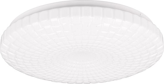 LED Plafondlamp - Plafondverlichting - Trion Gekko - 16W - Warm Wit 3000K - Rond - Mat Wit - Kunststof