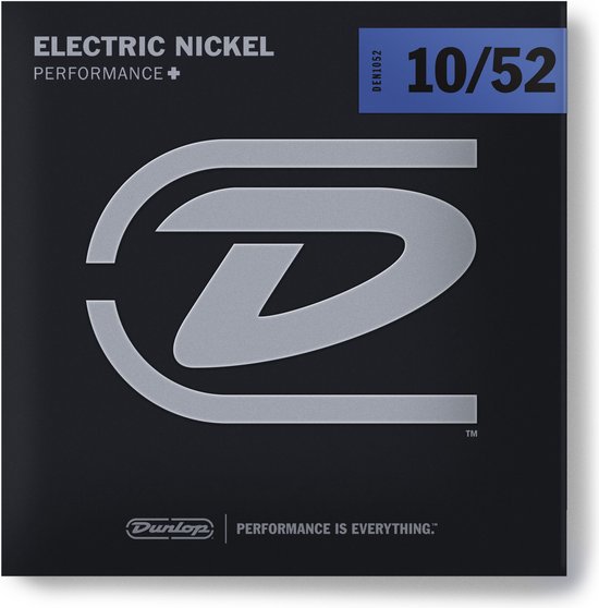 Dunlop D-logo elektrische nikkel Performance+ snaren 10/52