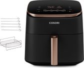 Cosori TurboBlaze Airfryer - XL Heteluchtfriteuse 6 liter - 9 programma's - inclusief spiezenrek en 5 spiesjes - Rosé Goud/Zwart