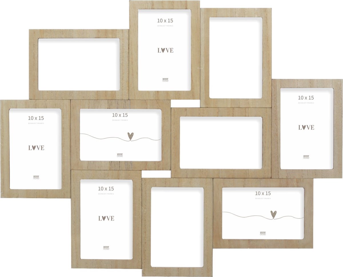 Deknudt Frames multifotolijst S68UC3 P10 - naturel - houtfineer - 10x 10x15