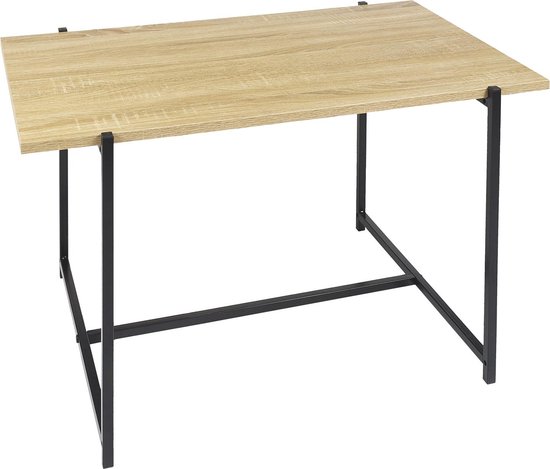 Home deco - Loka salontafel - hout met zwart metalen onderstel - 80x50 cm