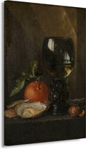 Oesters en wijn - Jan Davidsz. de Heem wanddecoratie - Oester wanddecoratie - Canvas schilderijen Voedsel - Landelijk schilderij - Schilderij op canvas - Decoratie muur 100x150 cm