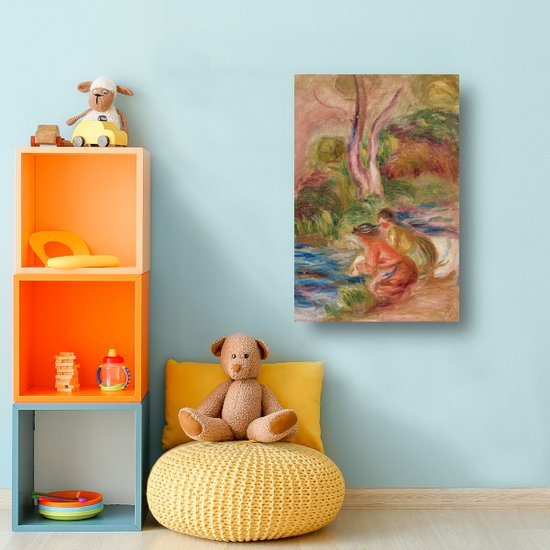 Les Laveuses - Peintures de Pierre-Auguste Renoir - Décoration murale Femmes - Peintures sur toile Personnages - Décoration murale classique - Peinture sur toile salon - Décoration murale 75x100 cm