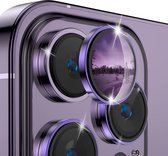 Geschikt voor iPhone 14 Pro/14 Pro Max Camera Lens Protector - Solidenz Camera Protector - 14 Pro/14 Pro Max Cameralens Protector - Gehard Glas - Alleen Camerarondjes - Paars