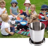 Opvouwbare Roestvrijstalen Mok Outdoor Camping Draagbare Reizen Mok Intrekbare Cup Waterfles voor Outdoor Wandelen)