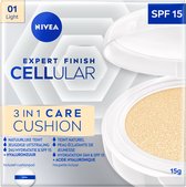 NIVEA Hyaluronzuur Cellular Filler 3in1 Care Cushion Light - Foundation - SPF 15 - Met hyaluronzuur en collageen - Gezichtsverzorging - 15 gr