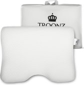 Troonz SleepWave Three - Luxe Hoogwaardig Traagschuim Kussen - Medium Slaapcomfort voor Ergonomische Ondersteuning en Verlichting van Nekklachten - Wasbare tijk - Afmeting 60x40 cm