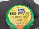 D-Screw Gold-Top spaanplaatschroef platkop / torx / nibs / boorpunt / smeerfilm r.v.s.410 5.0 x 50 mm /30