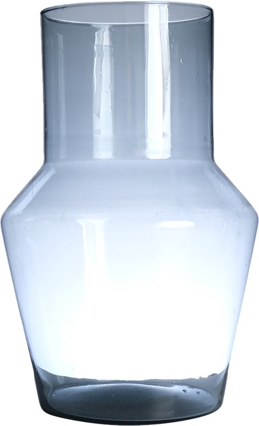 Hakbijl Glass Bloemenvaas Evie - transparant - eco glas - D23 x H35 cm - hoekige vaas