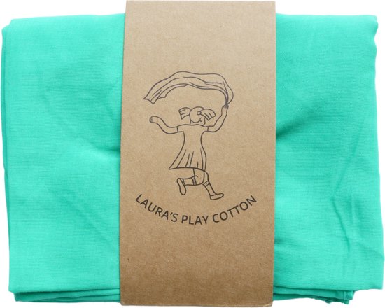 Laura’s Play Cotton - Speeldoek - Groen - 90 x 90 cm - Jongleersjaaltje - Jongleerdoekje - Speelzijde - Organisch Katoen