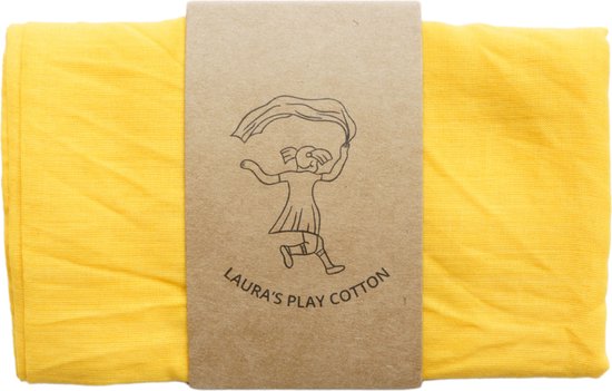 Laura’s Play Cotton - Speeldoek - Geel - 50 x 50 cm - Jongleersjaaltje - Jongleerdoekje - Speelzijde - Organisch Katoen