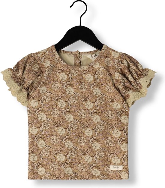 Baje Studio Liv Tops & T-shirts Meisjes - Shirt - Taupe - Maat 74/80