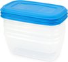 Set van 3 rechthoekige containers met een inhoud van 1 liter